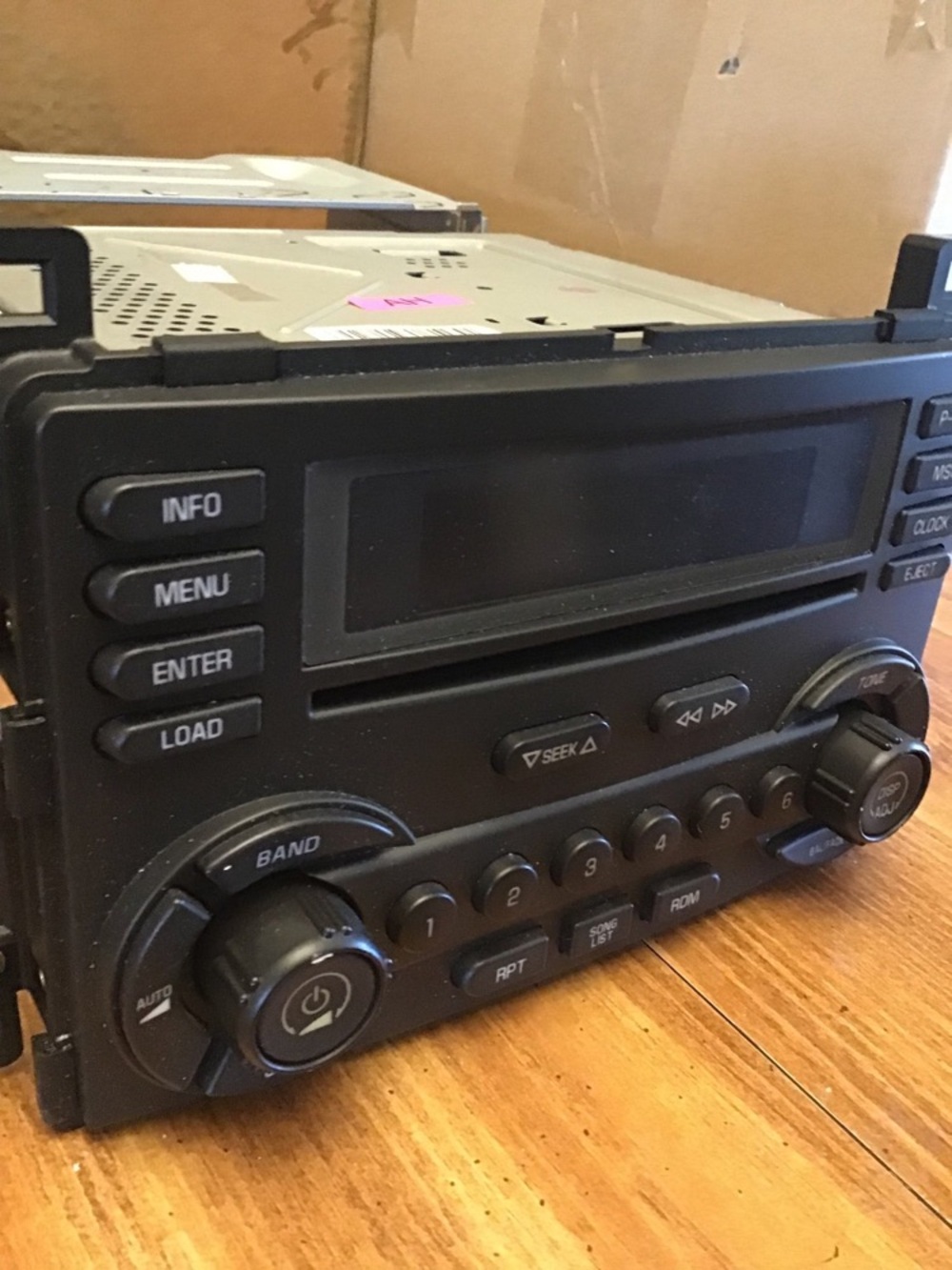 Black Car Stereo Head Unit FM/CD Receiver with Buttons and Display